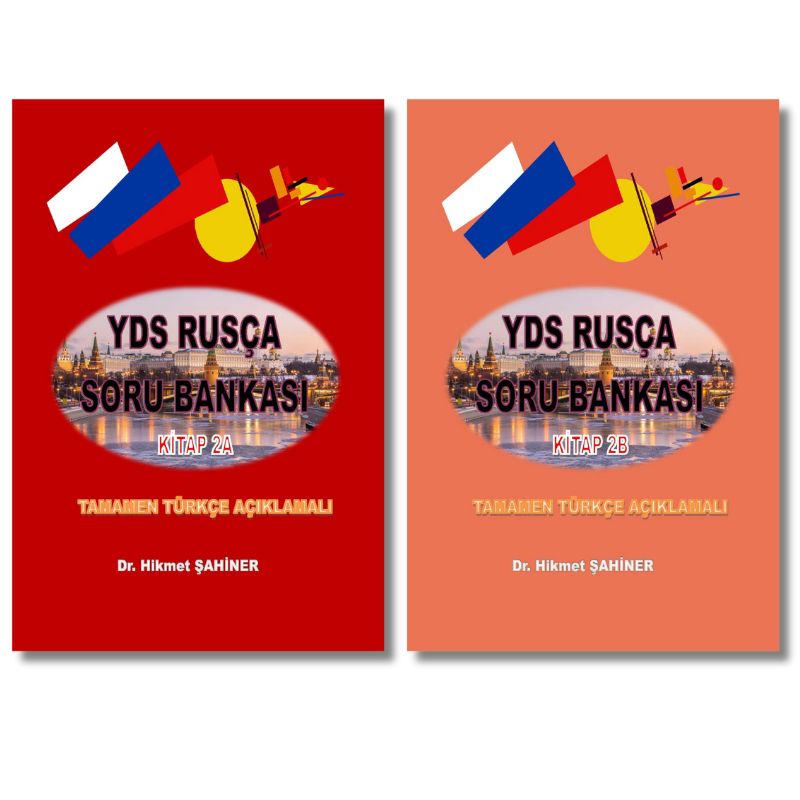 YDS Rusça Soru Bankası 2 2 kitaplık setinin görseli. Tamamı açıklamalı çözümlü YDS kelime ve gramer soru bankası.
