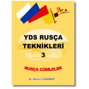 YDS Rusça Teknikleri 3: Rusça Cümleler kitabının kapak görseli. YDS soru çözüm stratejileri ve taktikleri içeren hazırlık serisi.